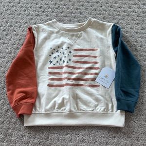Little Co American flag Crewneck
